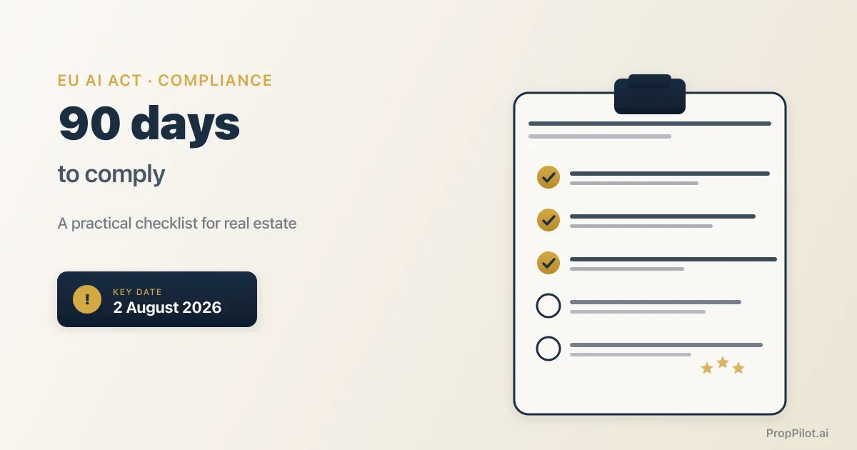 EU AI Act for Real Estate: Your 90-Day Compliance Checklist